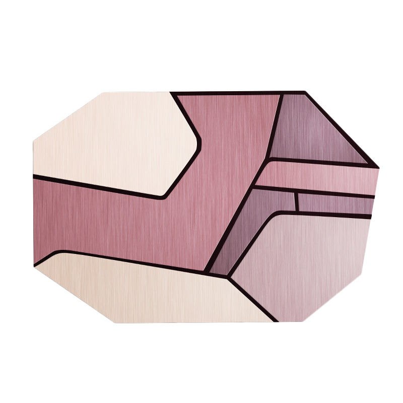 Multi Color Funky Rug Polypropylene Geo Pattern Indoor Rug Anti-Slip Backing Stain-Resistant Carpet for Living Room