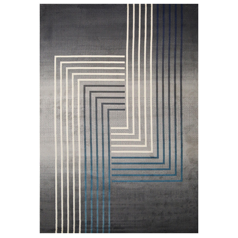 Scandianvian Living Room Rug Multi Color Geo Printed Area Carpet Synthetics Non-Slip Backing Stain-Resistant Rug