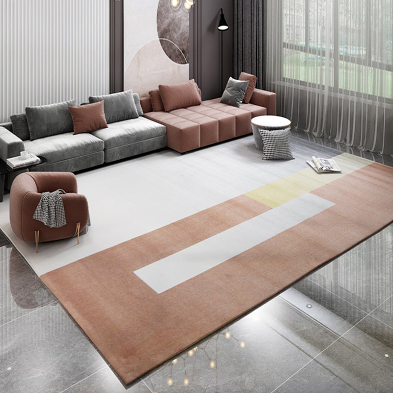 Scandianvian Living Room Rug Multi Color Geo Printed Area Carpet Synthetics Non-Slip Backing Stain-Resistant Rug