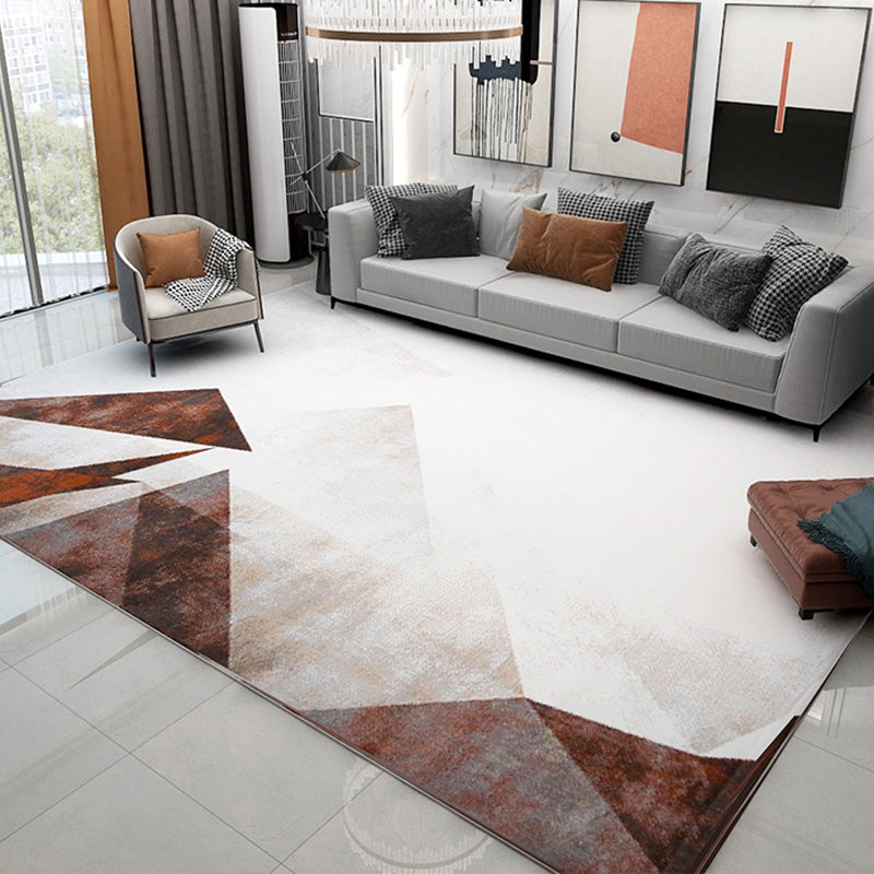 Scandianvian Living Room Rug Multi Color Geo Printed Area Carpet Synthetics Non-Slip Backing Stain-Resistant Rug