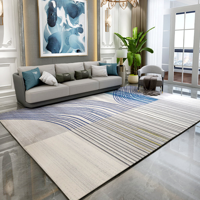 Scandianvian Living Room Rug Multi Color Geo Printed Area Carpet Synthetics Non-Slip Backing Stain-Resistant Rug