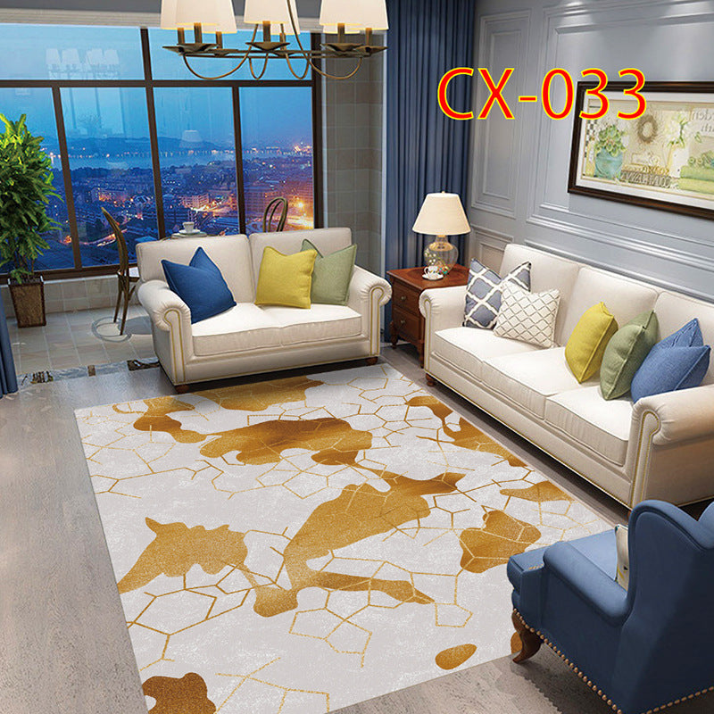 Casual Abstract Printed Rug Multi Color Polyster Area Carpet Non-Slip Backing Pet Friendly Indoor Rug for Living Room