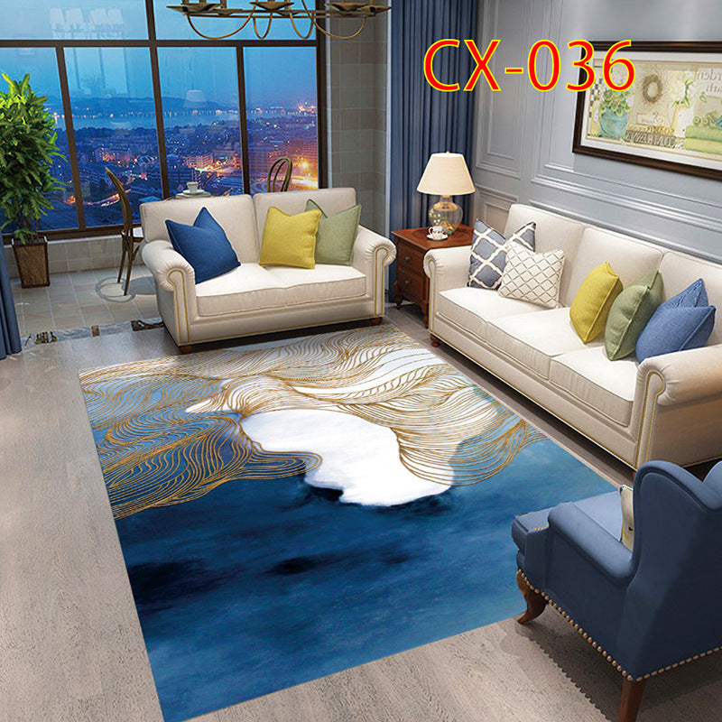 Casual Abstract Printed Rug Multi Color Polyster Area Carpet Non-Slip Backing Pet Friendly Indoor Rug for Living Room