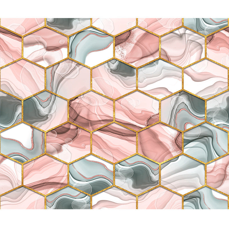 Multi Color Modern Rug Polyster Abstract Print Area Rug Non-Slip Pet Friendly Washable Area Carpet for Living Room