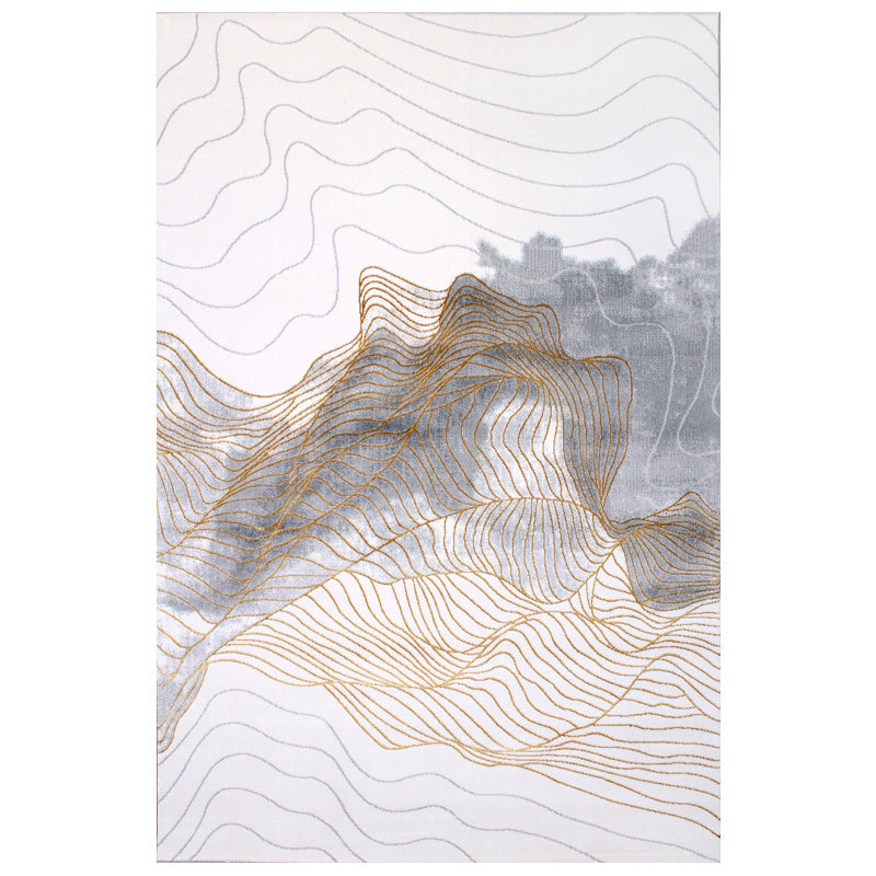 Nordic Living Room Rug Multi Color Abstract Pattern Area Carpet Synthetics Non-Slip Pet Friendly Indoor Rug