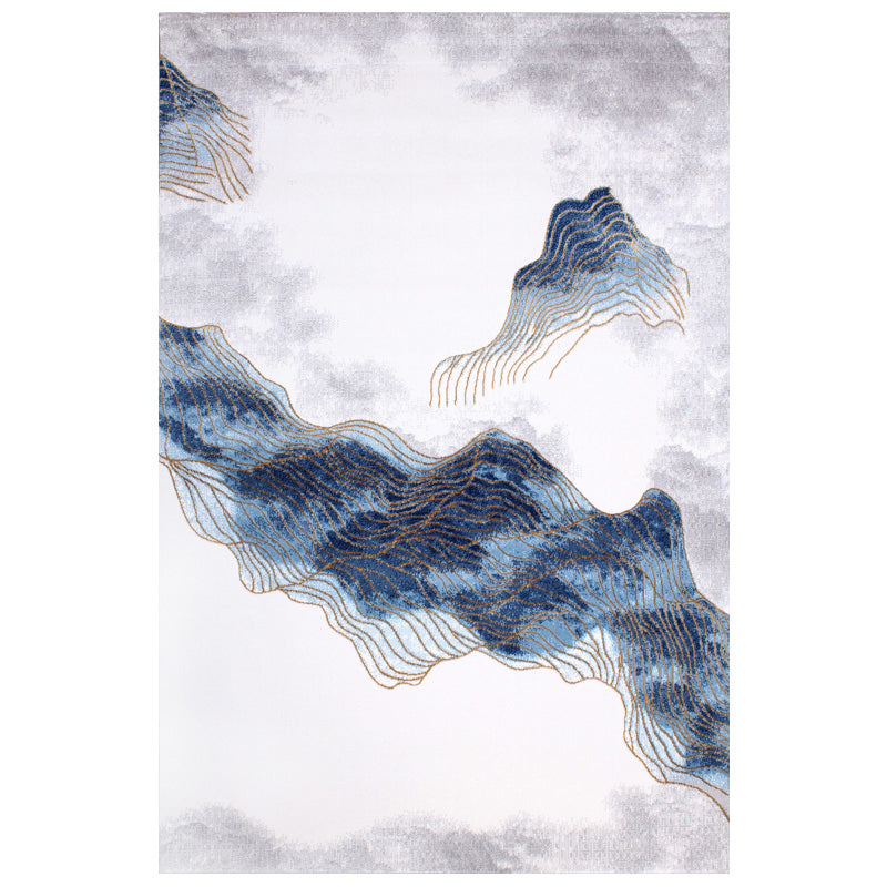 Nordic Living Room Rug Multi Color Abstract Pattern Area Carpet Synthetics Non-Slip Pet Friendly Indoor Rug