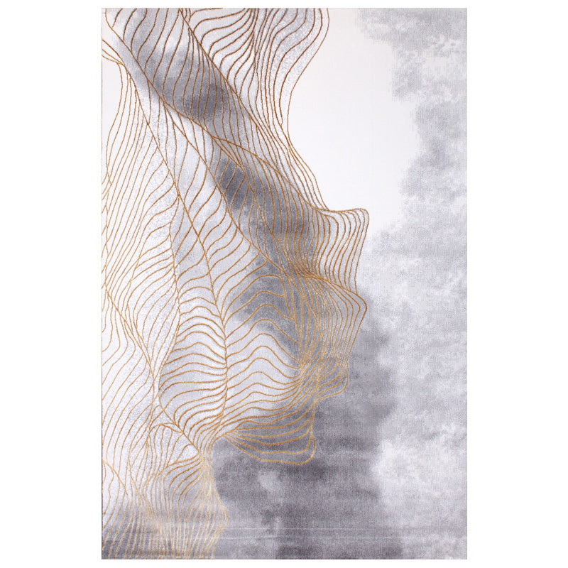 Nordic Living Room Rug Multi Color Abstract Pattern Area Carpet Synthetics Non-Slip Pet Friendly Indoor Rug