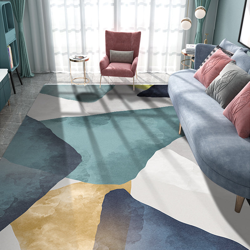 Relaxing Geo Printed Rug Multi Color Polypropylene Area Carpet Non-Slip Backing Stain-Resistant Indoor Rug for Bedroom