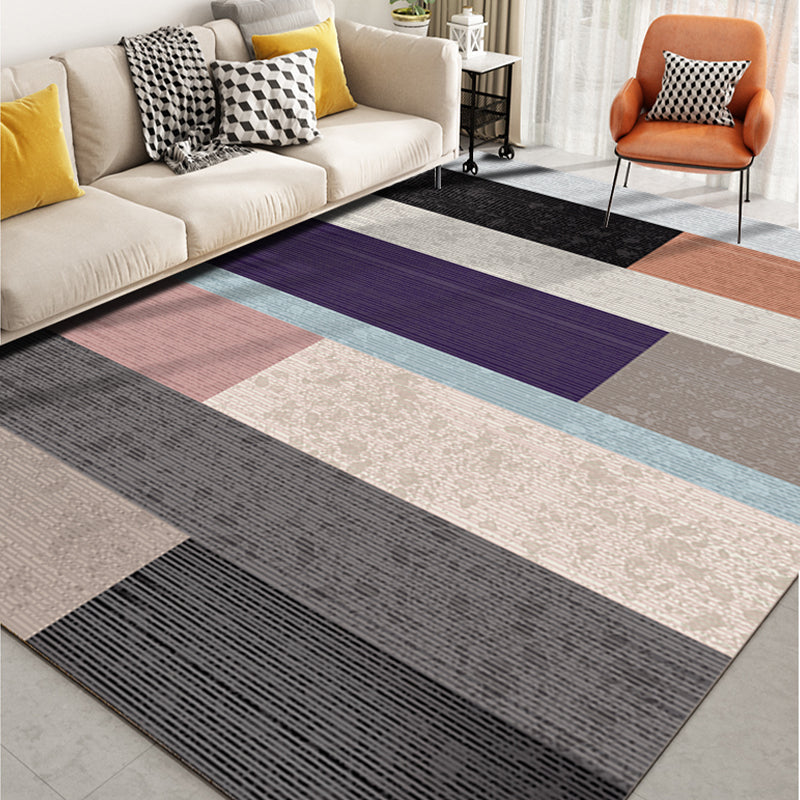 Relaxing Geo Printed Rug Multi Color Polypropylene Area Carpet Non-Slip Backing Stain-Resistant Indoor Rug for Bedroom