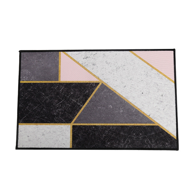 Minimalist Living Room Rug Multi Color Geometric Pattern Indoor Rug Synthetics Non-Slip Backing Stain-Resistant Carpet
