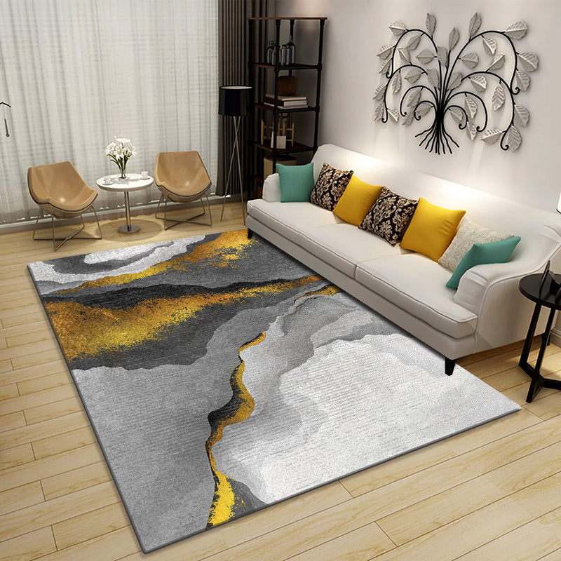 Multicolor Modern Rug Polyster Geo Printed Area Carpet Non-Slip Backing Washable Easy Care Indoor Rug for Parlor