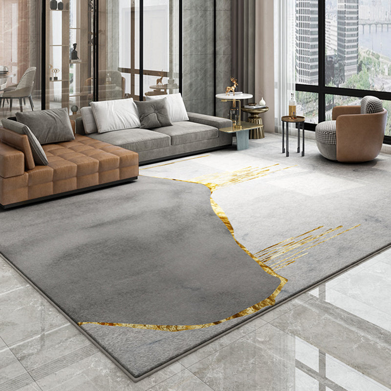 Novelty Geometric Printed Rug Multi Color Polypropylene Indoor Rug Anti-Slip Machine Washable Carpet for Parlor