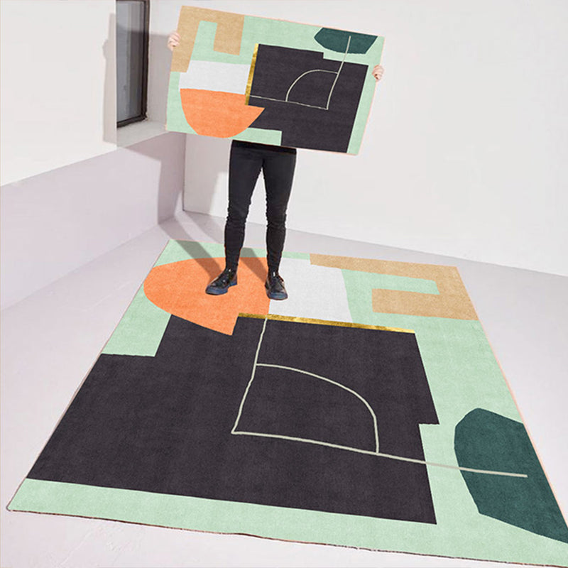 Nieuwheid woonkamer vloerkam multi-gekleurde kleurblokken tapijt polyster anti-slip achtergrondstain-resistente binnenkapper