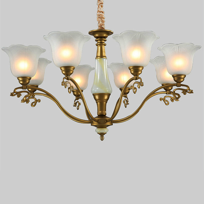 3/6/8 Lumiter Verre givrée Chandelier Chandelier Traditionnel en laiton Sacontin Saint