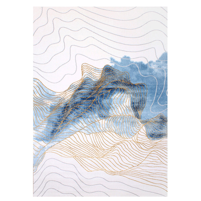 Multi gekleurde eenvoudige vloerkleed polyster abstract patroon binnen tapijt niet-slip achtersteuning vlekbestendig tapijt voor salon