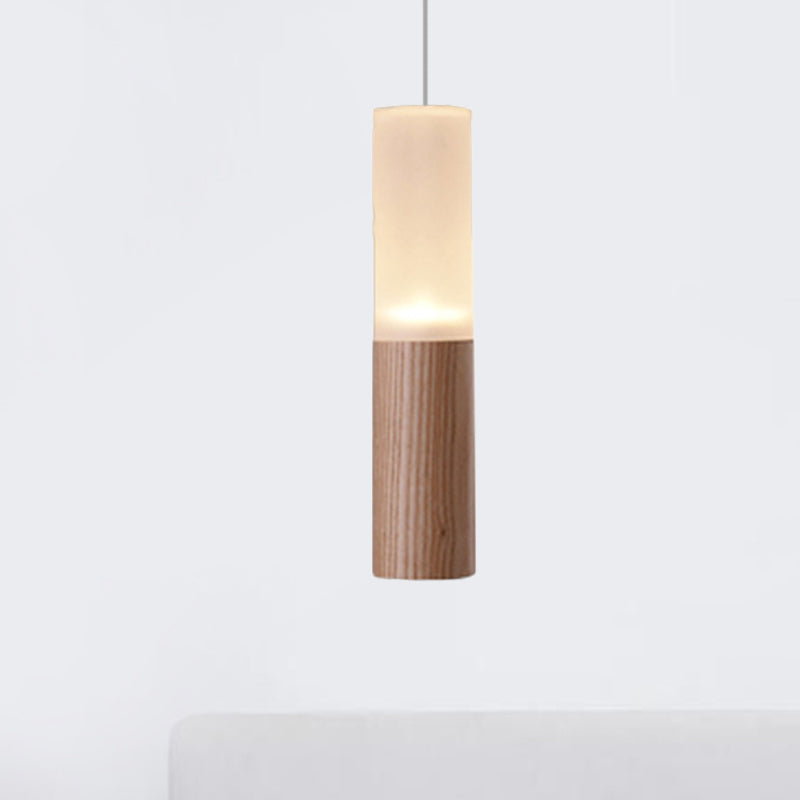 Luz de colgante LED de madera tubular contemporánea 1/5/7/7/9 lámpara colgante de techo de cocina con difusor