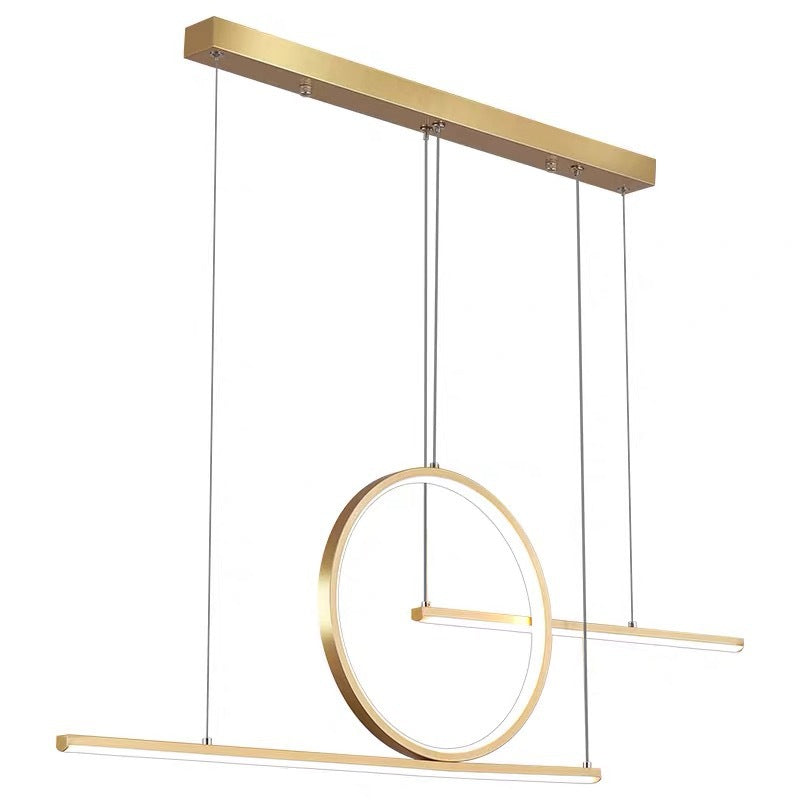 Linear Dining Room Illumining Metal Minimalista LED Drop Colgante con anillo de halo