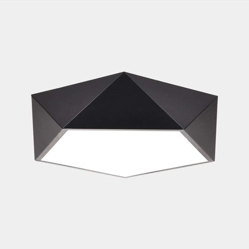 Geometric Shape Ceiling Mounted Fixture Minimalist Metal LED Flush Mount Light for Office