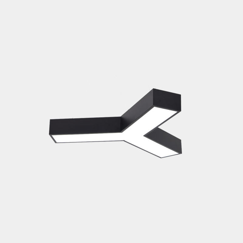 Geometric Shape Ceiling Mounted Fixture Minimalist Metal LED Flush Mount Light for Office