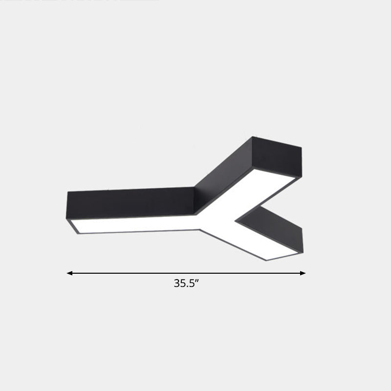 Geometric Shape Ceiling Mounted Fixture Minimalist Metal LED Flush Mount Light for Office