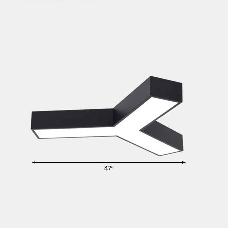 Geometric Shape Ceiling Mounted Fixture Minimalist Metal LED Flush Mount Light for Office