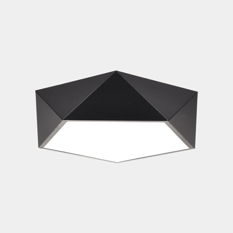 Geometric Shape Ceiling Mounted Fixture Minimalist Metal LED Flush Mount Light for Office