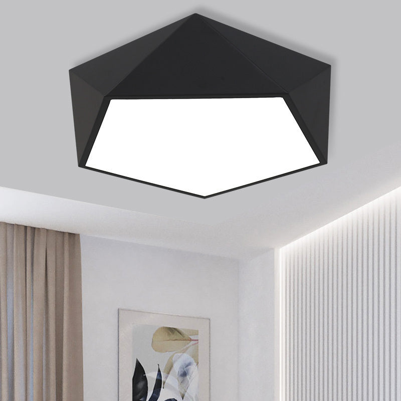 Pentagonal encastré lumière LED moderne en métal chambre encastré plafonnier luminaire