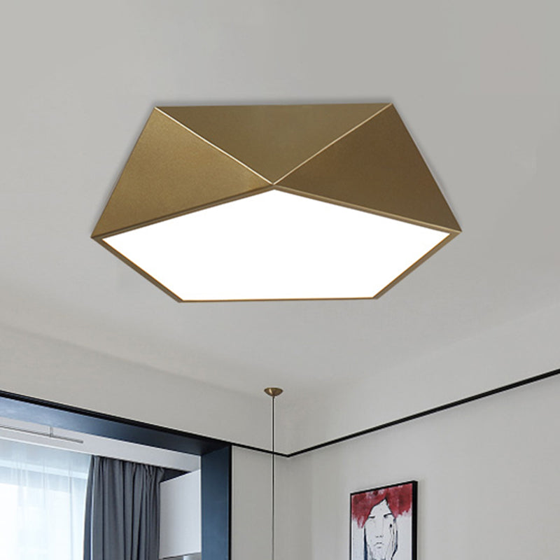 Pentagonal encastré lumière LED moderne en métal chambre encastré plafonnier luminaire