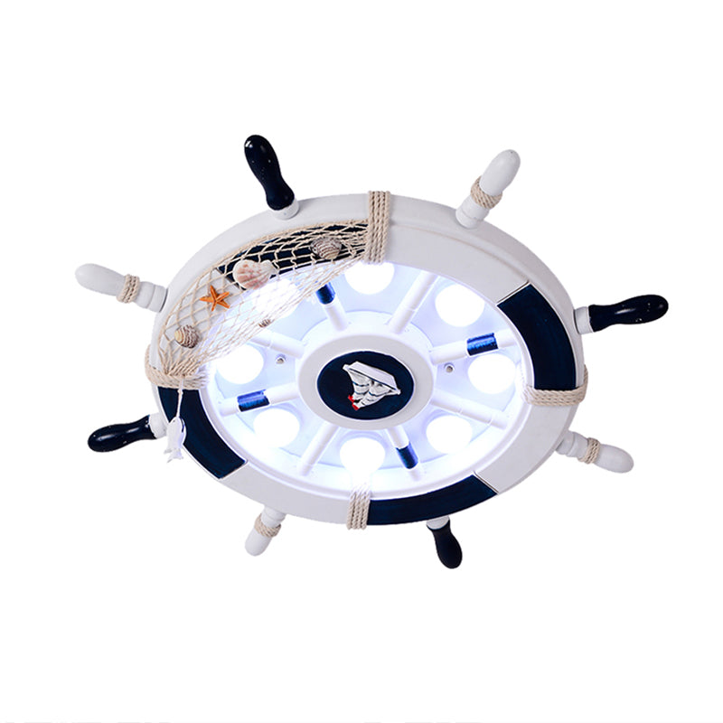 Mediterranean Rudder Flush Mount Fixture Metal Child Bedroom LED Ceiling Flush Light