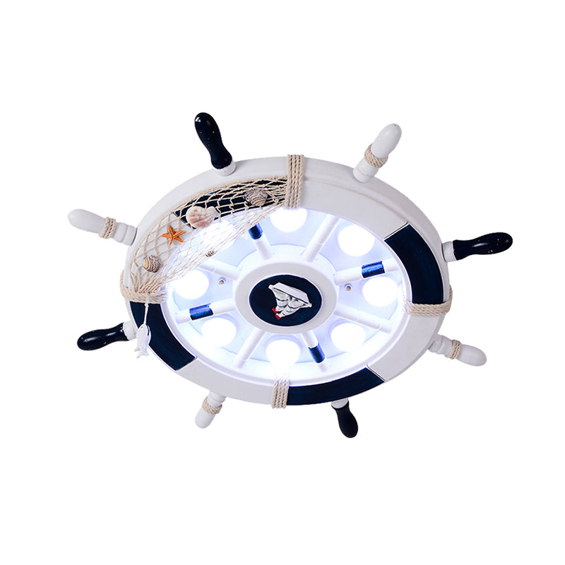 Mediterranean Rudder Flush Mount Fixture Metal Child Bedroom LED Ceiling Flush Light