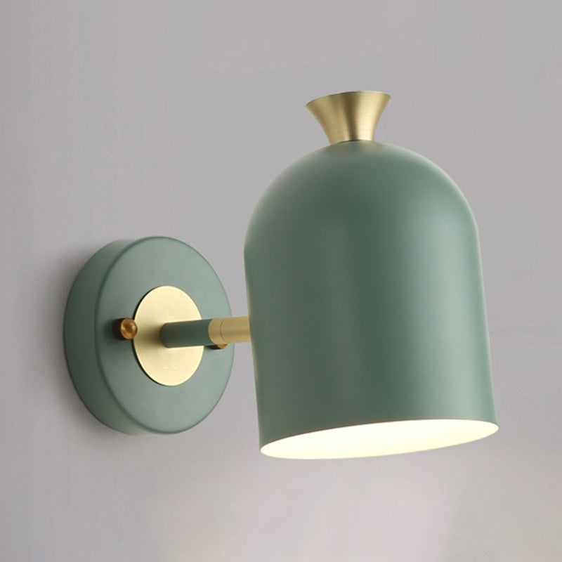 Cloche -vormige metalen wand SCONCE verlichting Macaron 1 bol Verstelbare wandlamp van de wand voor slaapkamer