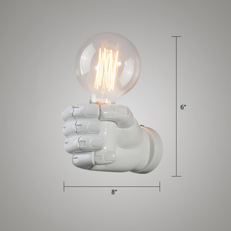 Single Resin Wall Lamp Fixture Artistic Fist Shaped Corridor Wall Sconce Lighting