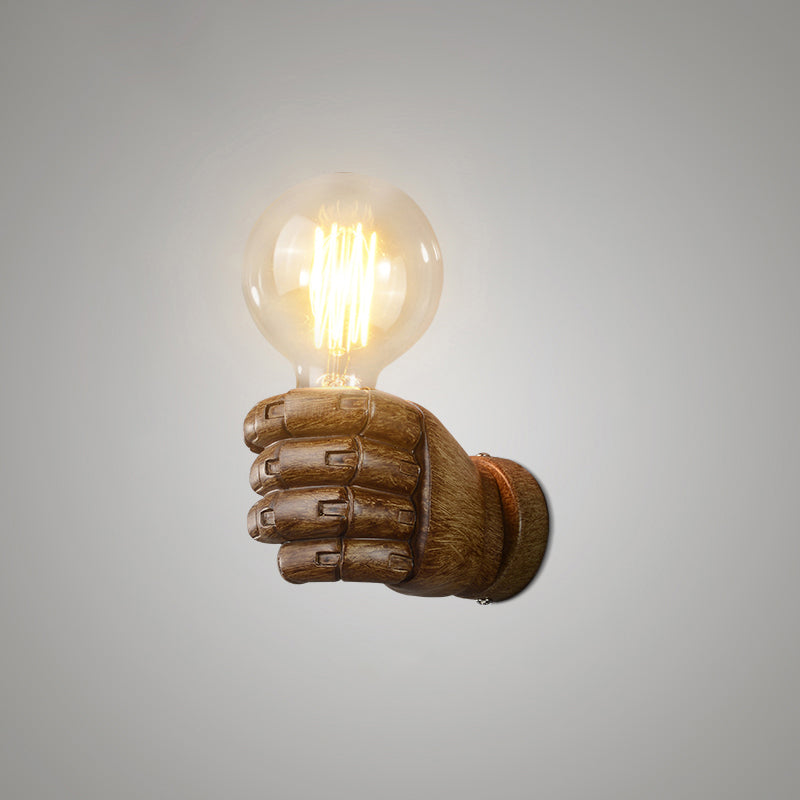 Single Resin Wall Lamp Fixture Artistic Fist Shaped Corridor Wall Sconce Lighting