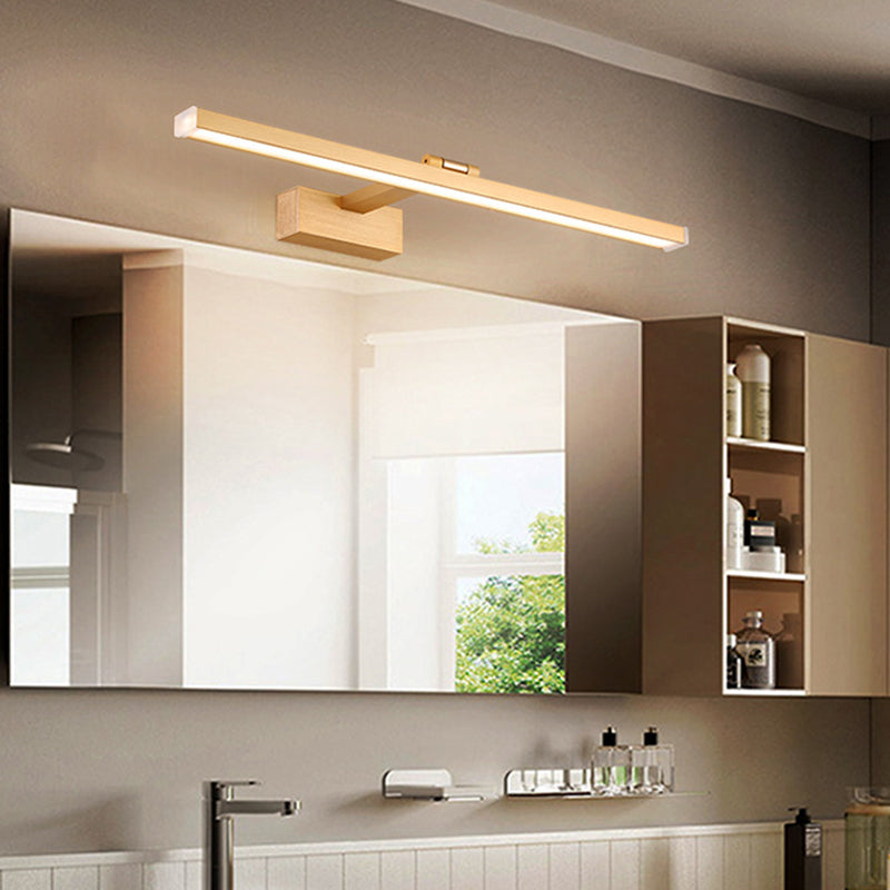 Luz de espejo de tocador lineal de metal Simplicidad LED Rotable Pared Lucina para baño para baño