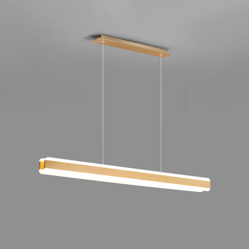 Linear Acrylic Hanging Light Fixture Minimalistic LED Island Pendant for Dining Room