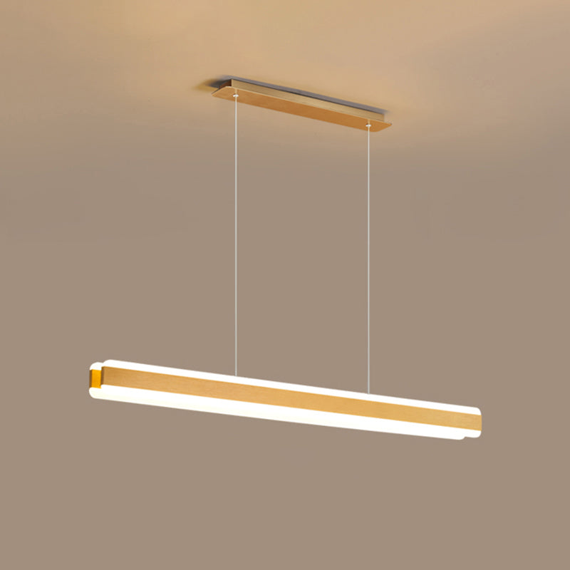 Linear Acrylic Hanging Light Fixture Minimalistic LED Island Pendant for Dining Room