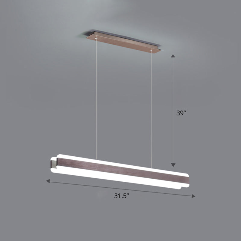 Linear Acrylic Hanging Light Fixture Minimalistic LED Island Pendant for Dining Room