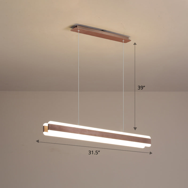 Linear Acrylic Hanging Light Fixture Minimalistic LED Island Pendant for Dining Room