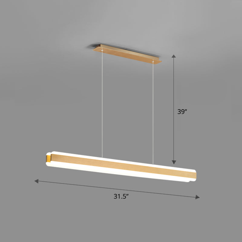 Linear Acrylic Hanging Light Fixture Minimalistic LED Island Pendant for Dining Room