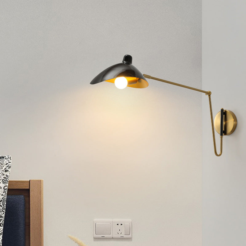 Postmoderne eendbill leeslicht metalen een enkele slaapkamer SCONCE -verlichting met verstelbare gewricht