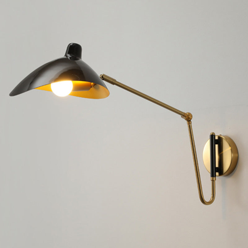 Postmoderne eendbill leeslicht metalen een enkele slaapkamer SCONCE -verlichting met verstelbare gewricht