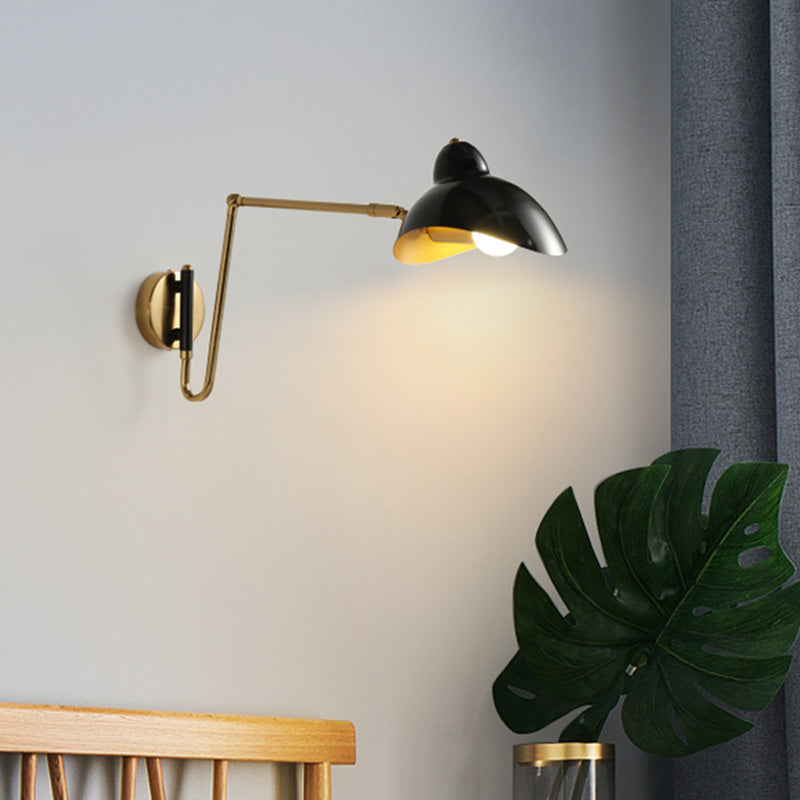Postmoderne eendbill leeslicht metalen een enkele slaapkamer SCONCE -verlichting met verstelbare gewricht