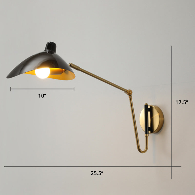 Postmoderne eendbill leeslicht metalen een enkele slaapkamer SCONCE -verlichting met verstelbare gewricht
