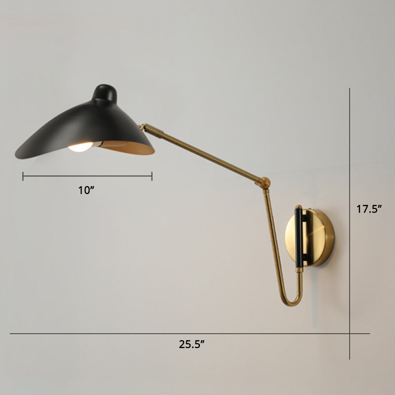 Postmoderne eendbill leeslicht metalen een enkele slaapkamer SCONCE -verlichting met verstelbare gewricht