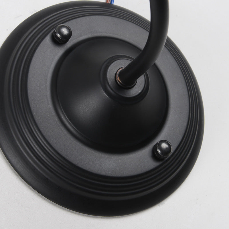 Mattschwarze, ausgestellte Wandlampe Retro Metall 1 Lampenbalkon -Wandmontage mit Schwanenhalsarm