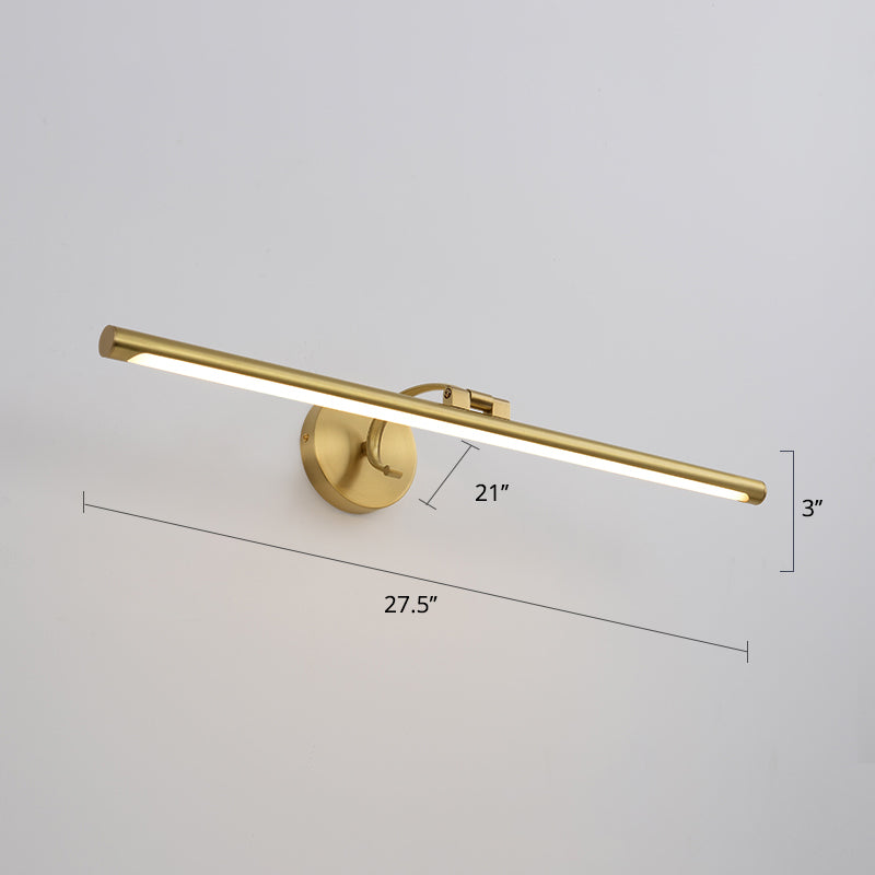 Stabförmige Metall Wandleuchte Badezimmer LED -Wandmontage Waschtisch Licht in Messing