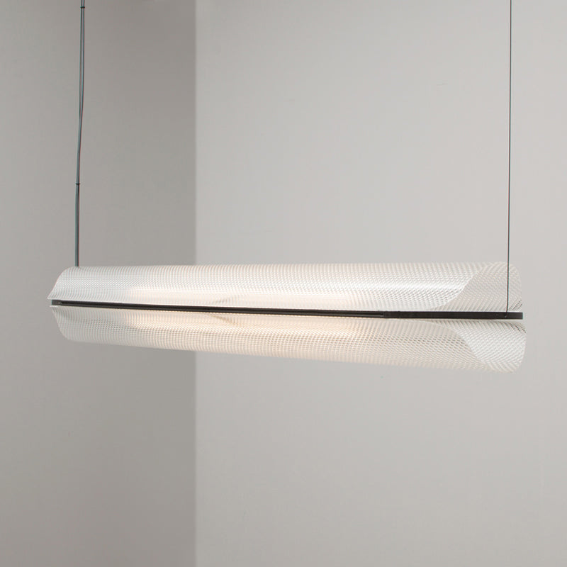 Lámpara colgante en forma de tubería acrílica creative minimalista de luz LED transparente de la isla liviana