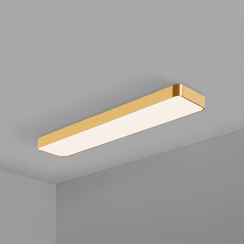 Goudkleurige rechthoekige plafondlamp Eenvoudige stijl metalen LED-inbouwlamp voor kantoor