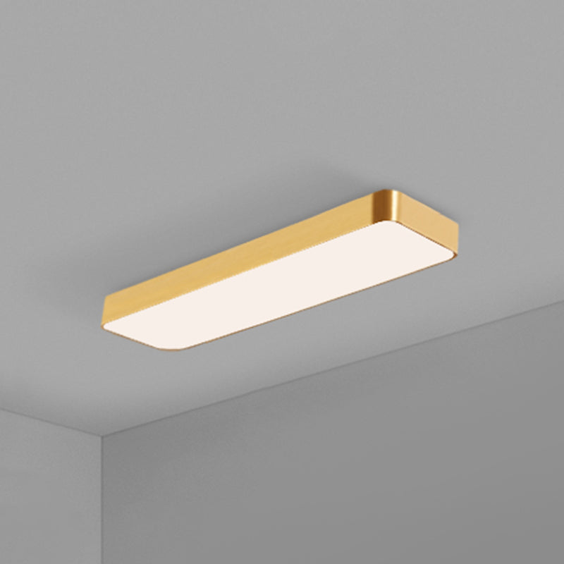Goudkleurige rechthoekige plafondlamp Eenvoudige stijl metalen LED-inbouwlamp voor kantoor