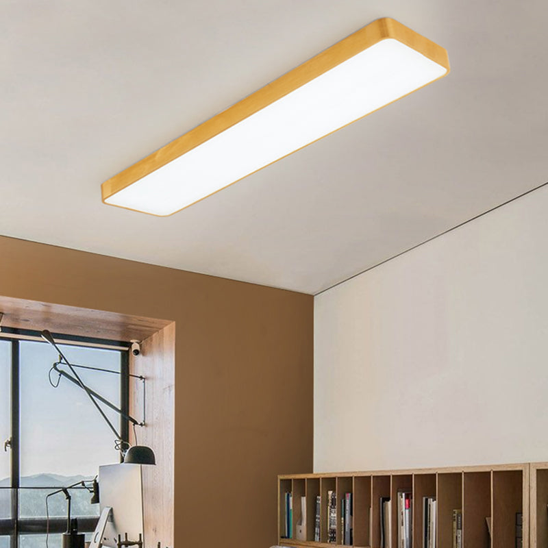 Lámpara de techo rectangular con acabado dorado, luz LED de montaje empotrado de metal de estilo simple para oficina